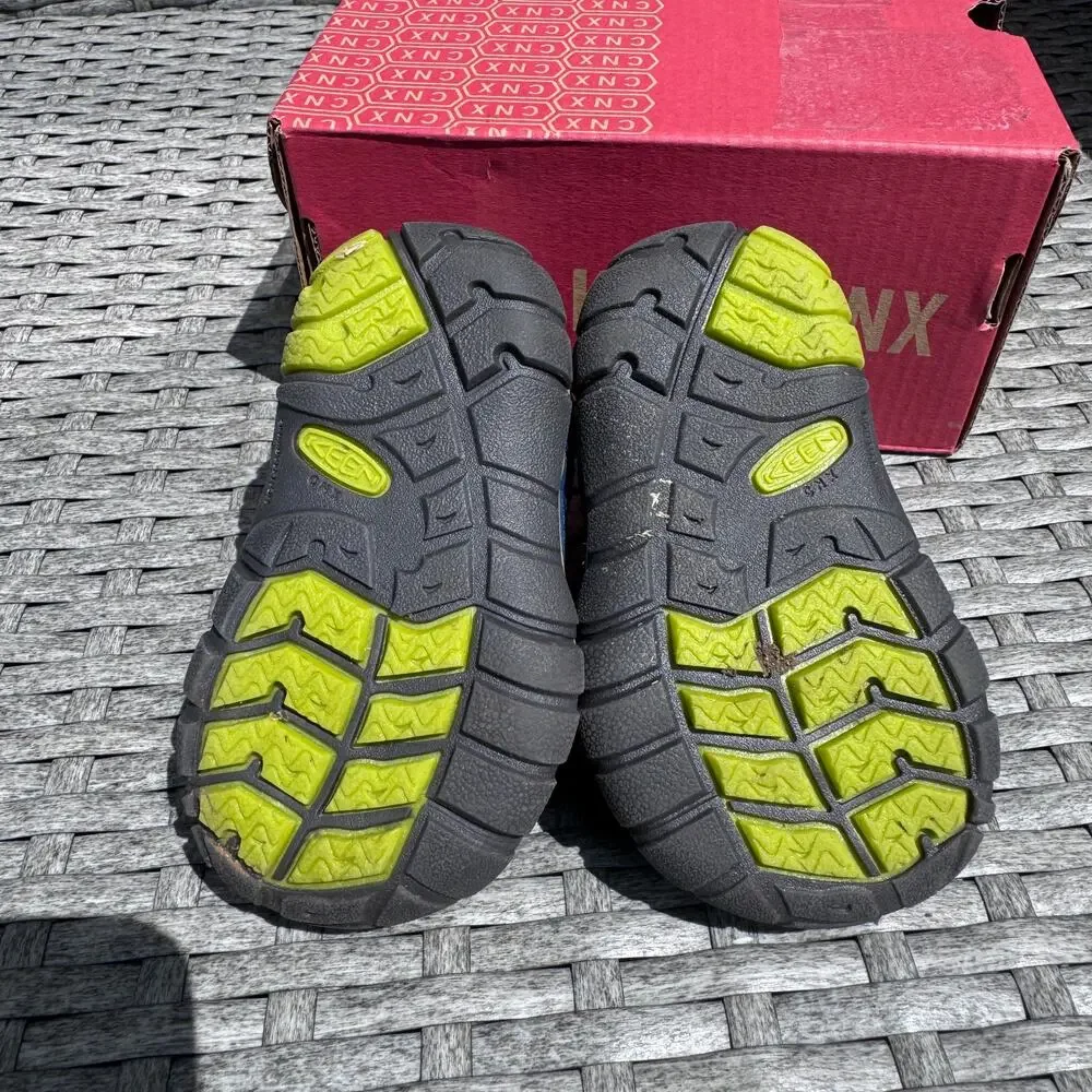 Keen Chandler CNX Hiking Shoes Mesh Bungee‎ Lace Blue Green Kids Toddler Size 4
